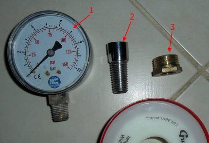 Komponenten eines tragbaren Manometers