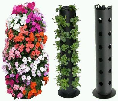 In Blumengeschäften werden heute originale vertikale Blumenkästen mit speziellen Löchern für Pflanzen verkauft.