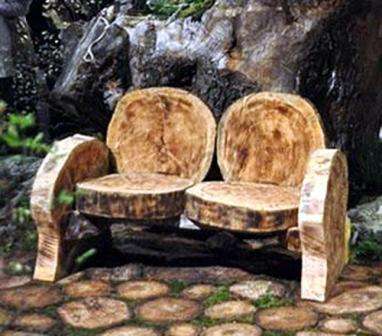 DIY hagemøbler fra tømmerstokker