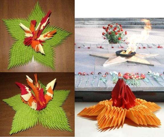 Origami evig flamme, ideer for 9. mai