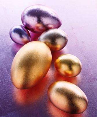 Vergoldete Eier