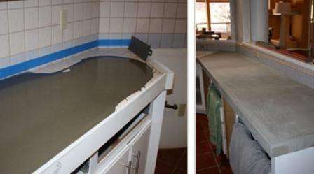 Etter det er den resulterende trerammen fylt med en betongblanding. Det er best å gjøre dette på et vibrerende bord slik at løsningens grove fyllstoff blir jevnt fordelt. Fylling må utføres i to trinn.