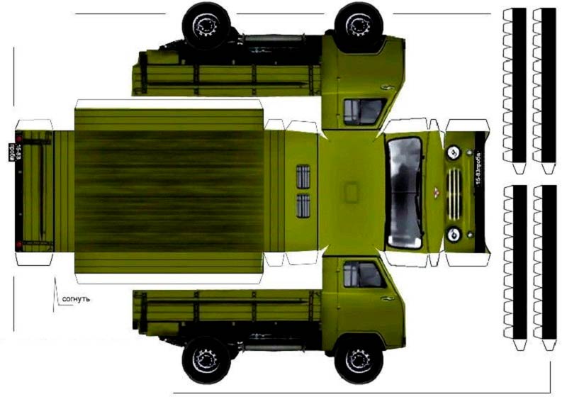 LKW-Schablone zum Schneiden und Kleben