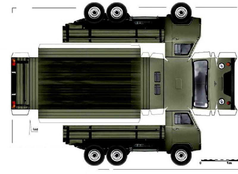 LKW-Schablone zum Schneiden und Kleben