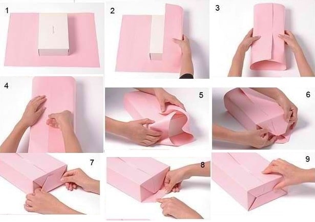 Hvordan pakke en rektangulær eske inn i gavepapir