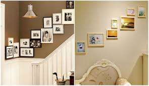 Multi-Frames an der Wand können auf verschiedenen Ebenen positioniert werden, um eine Treppe zu simulieren. Solche Kompositionen sehen in Fluren oder in der Nähe der Treppe schön aus.