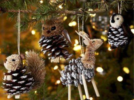 šišky na vánoční stromeček