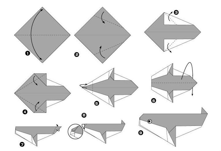 שלב אחר שלב הרכבה של לווייתן קטלני אוריגמי