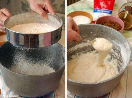 Nalijte zbývající mléko do misky, přidejte vejce a zbývající cukr. Pokud si přejete, můžete bílky zvlášť vyšlehat s cukrem a žloutky a poté je vlijte do těsta.