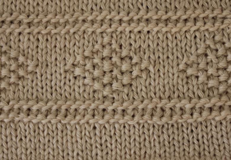 Dichte Häkel- oder Strickmuster mit Diagrammen und Beschreibungen