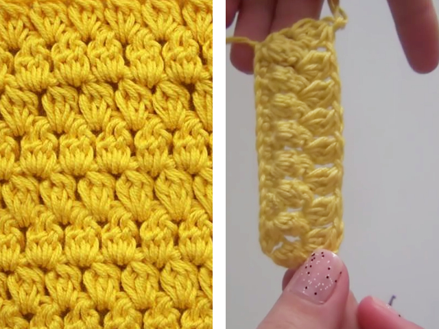 Dichte Häkel- oder Strickmuster mit Diagrammen und Beschreibungen