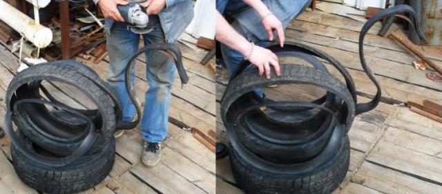 labuť udělej si sám z pneumatiky