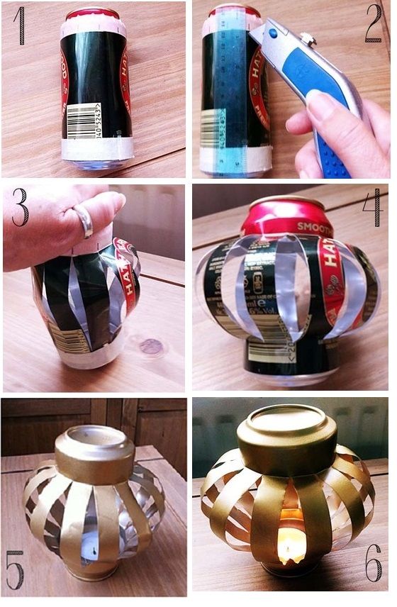 Kerzenhalter Taschenlampe aus einer Bierdose