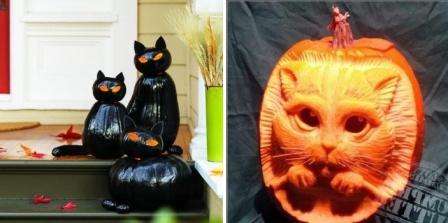 Musta kissa on valmis! Voit maalata tämän käsityön millä tahansa muulla värillä ja tehdä koko kissaperheen. Tee kurpitsa -askartelu