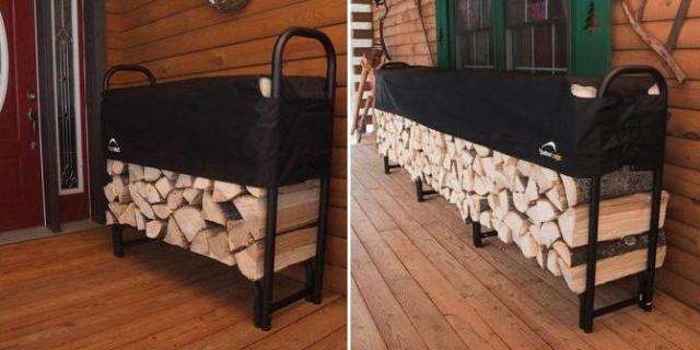 Holzstapel aus Metall