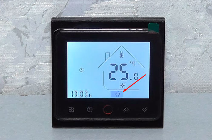 manuelle Bedienung des Thermostats
