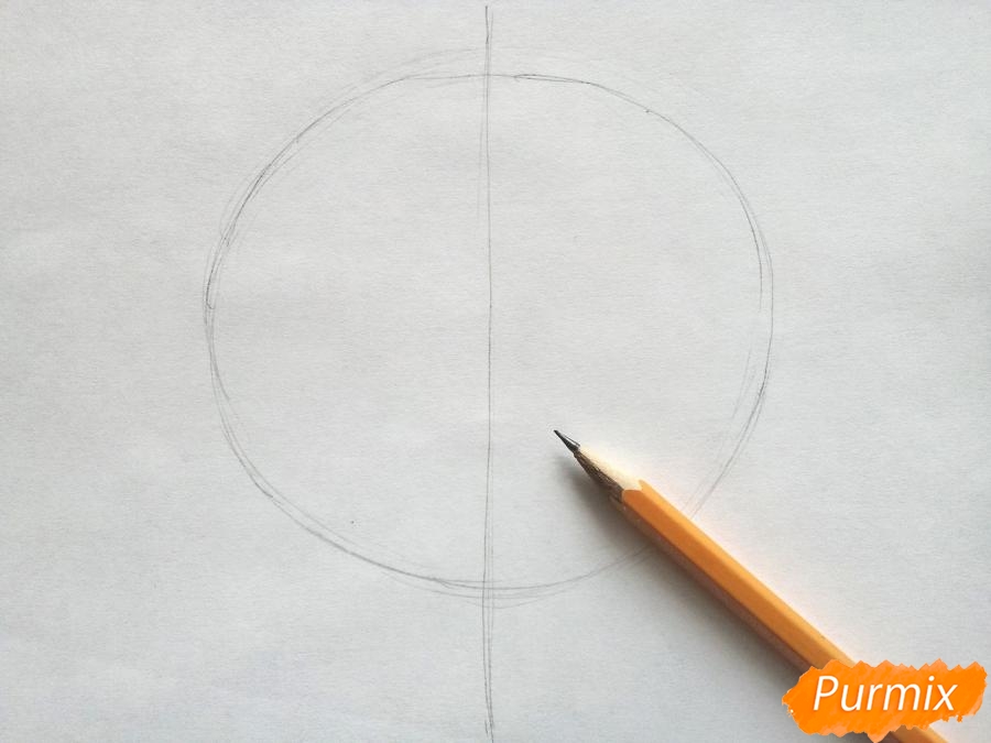 Wie zeichnet man ein Ahornblatt mit Buntstiften - Schritt 1