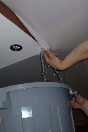 Odvajanje vode iz raztegljivega stropa: podrobna navodila