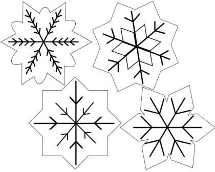 Huopaiset lumihiutaleet voivat olla mitä tahansa muotoa. Voit käyttää tavallisten paperisten lumihiutaleiden kuvioita ja kuvioita, siirtää ne huopaan ja leikata varovasti saksilla.