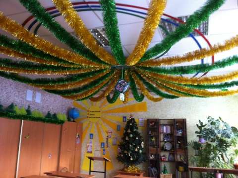 dekorere taket på kontoret for det nye året