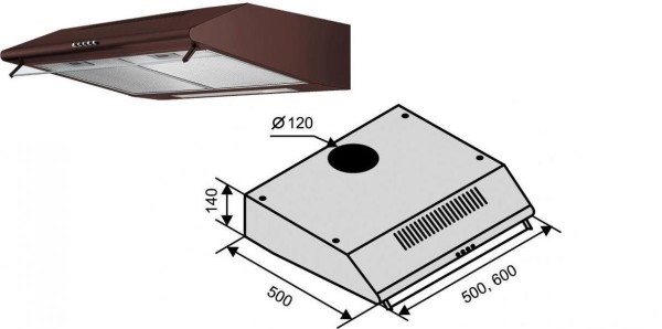 Odsavač par VENTOLUX Parma 50 BR